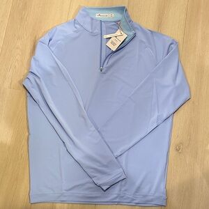 Light Blue Men’s Peter Millar Crown Sport Quarter Zip Pullover Sz M